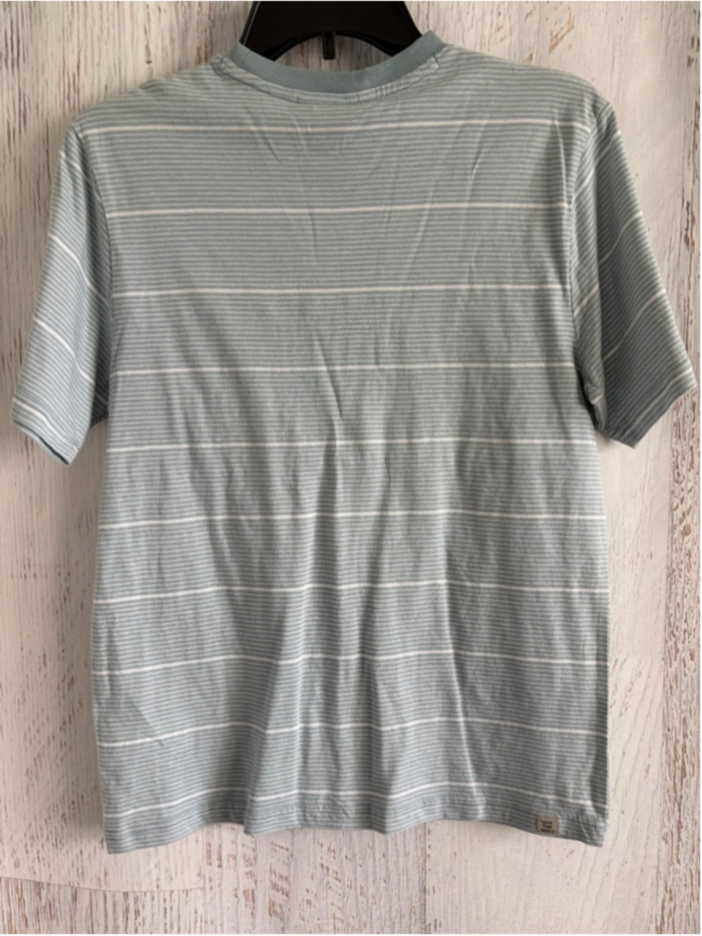 Boy's Vans Light Blue & White Striped Short Sleeve Tee L - Picture 7 of 7